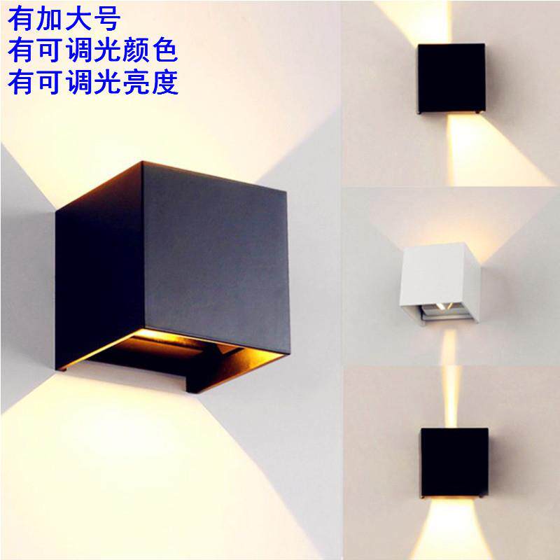 杰雯现代简约led户外壁灯人体感应款防水室外方形卧室床头走廊灯