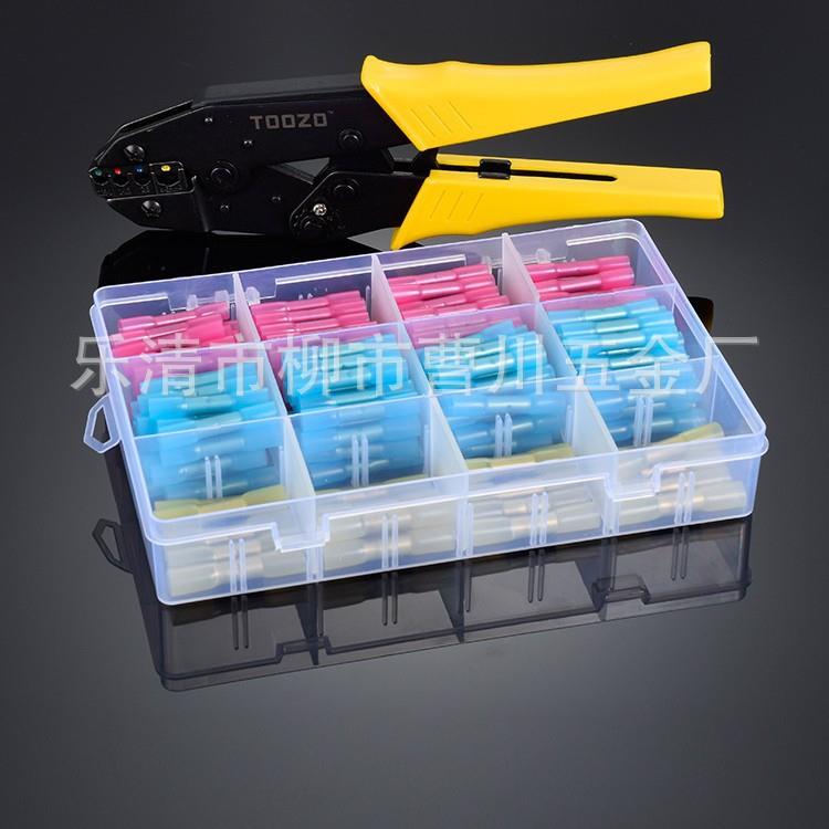 跨境电商200PCS防水端子热缩防水中接管接线鼻子 压线钳套装组合