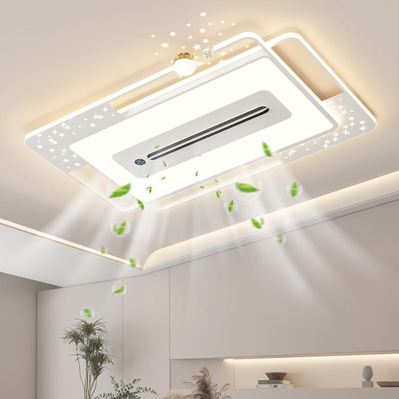 客厅无叶风扇灯吸顶灯新款静音灯简约大气主卧室智能语音风扇灯具