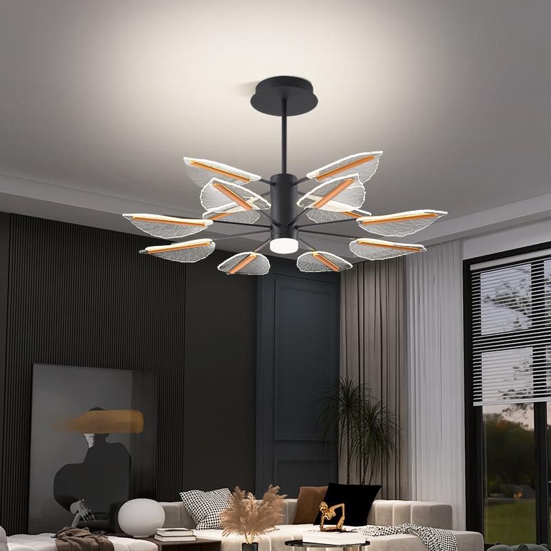 2023新款吊灯后现代创意树叶网红客厅主灯 亚克力卧室灯led餐厅灯