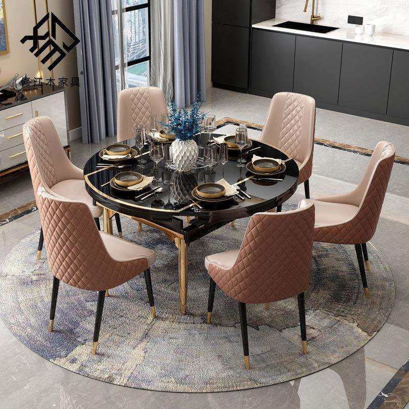 可伸缩轻奢圆餐桌椅组合 电磁炉大理石面桌椅 现代简约家用桌子,农机/农具/农膜,播种栽苗器/地膜机,淘宝优惠券,粉丝福利购,淘宝优惠卷