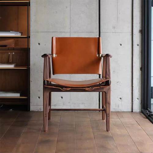 BJPY亨斯迈休闲椅丹麦进口Carl Hansen&S?n原木大师设计马鞍皮椅