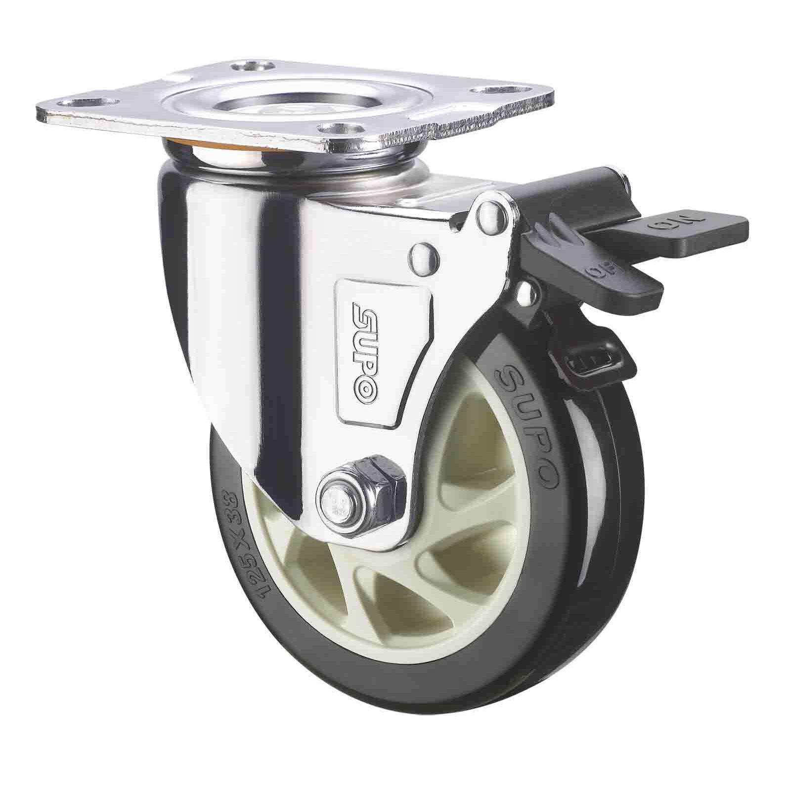 SUPO/向荣动力 4寸 带双刹车 PU聚氨酯 万向脚轮C05S-01D-100-202