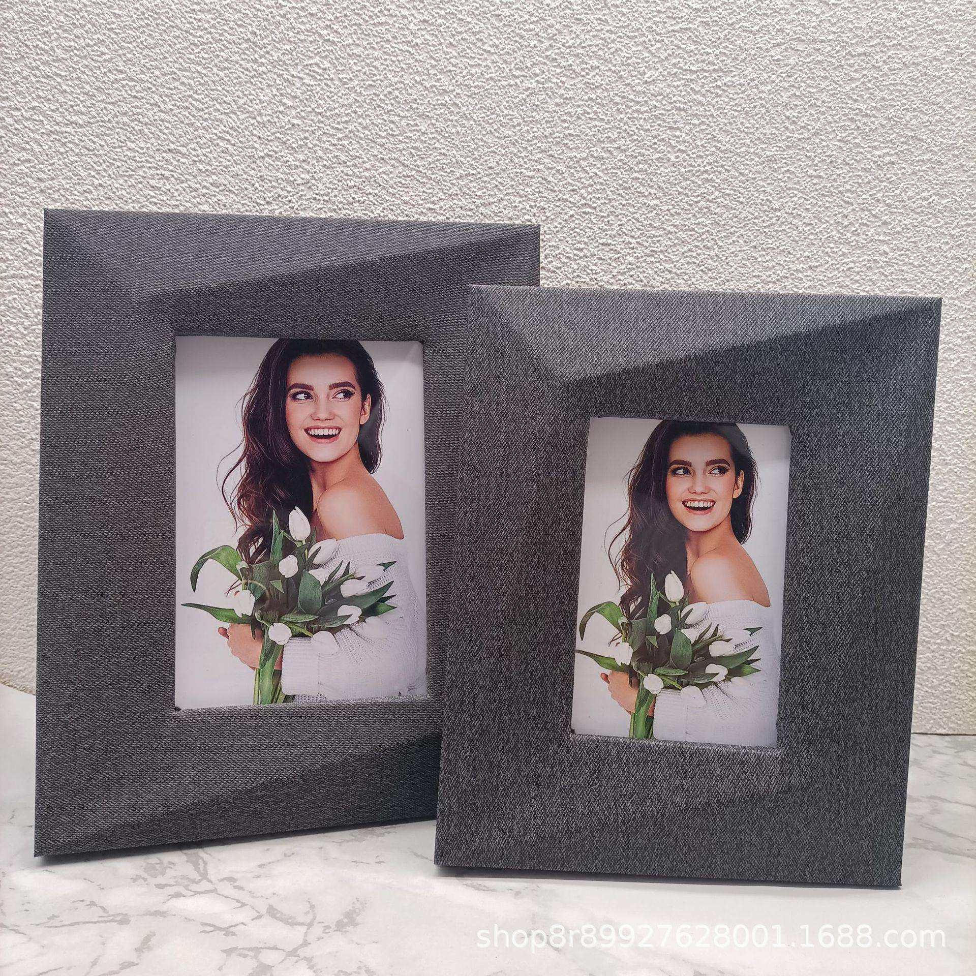 欧式时尚皮革相框，轻巧家庭装饰摆台相框，样板间摆件