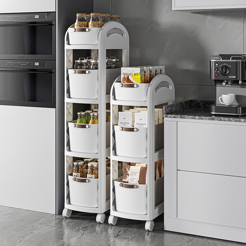 加大加厚厨房落地多层夹缝可移动小推车置物架浴室收纳储物架带轮