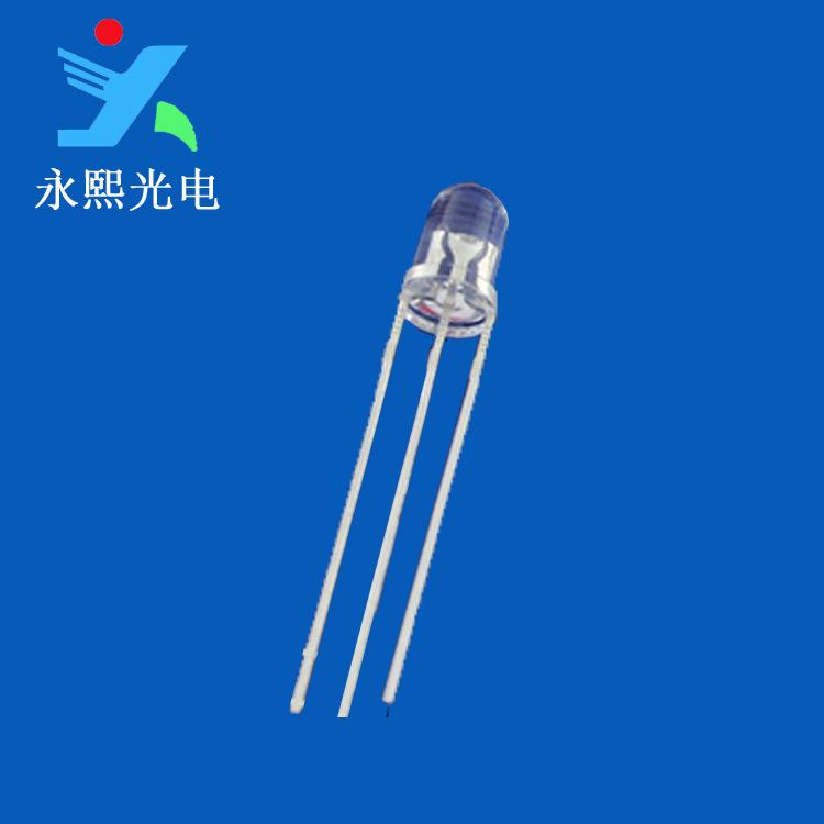 5MM蓝翠绿双色led灯珠发光二极管 f5共阴透明兰绿直插灯珠