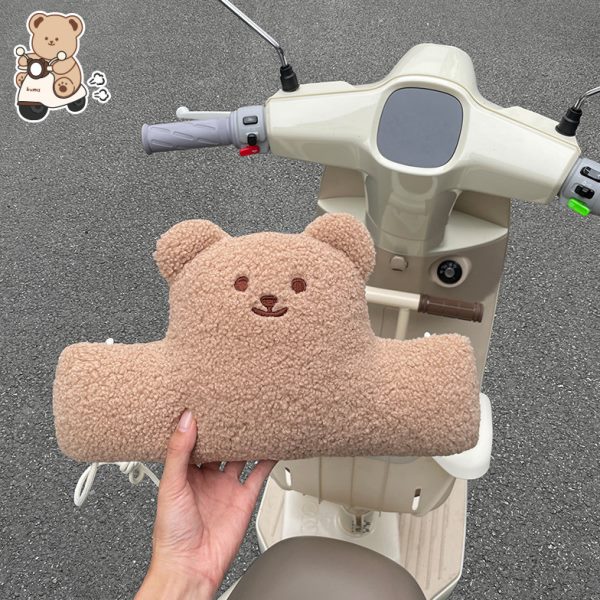 小熊防磕碰电瓶婴儿儿童加厚摩托车头卡通电动车垫防撞垫前置加大