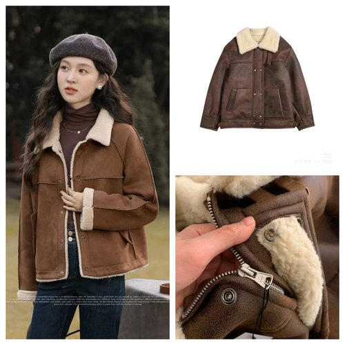 正品Modestmood冬装保暖加厚皮毛一体宽松加厚小个子羊羔毛外套女