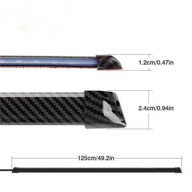 led改装通用流光流水尾灯高位刹车贯穿碳纤灯转向装饰尾翼汽车条