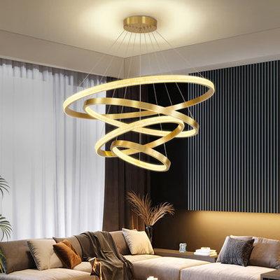 北欧圆环吊灯led2024新款客厅灯后现代简约轻奢复式楼别墅大吊灯