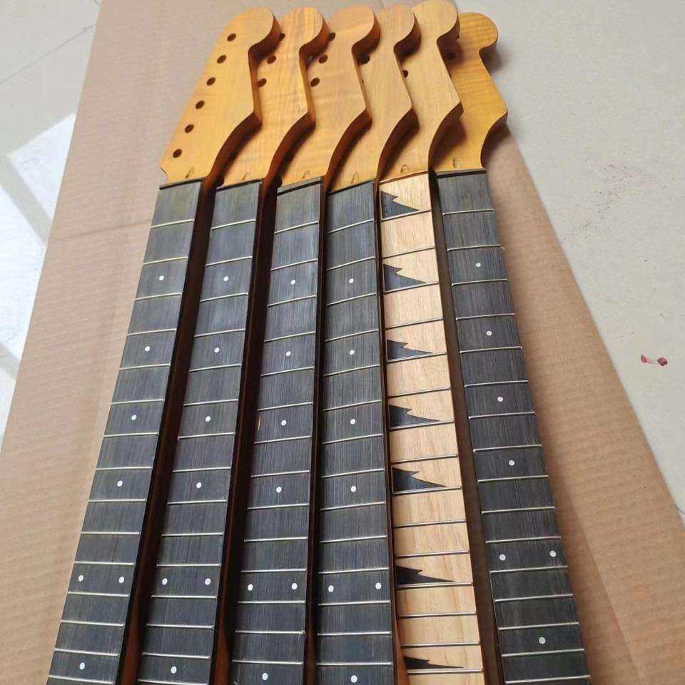 电吉他琴颈虎皮纹 进口美枫 白铜线 22品 科技指板摇滚摇滚乐