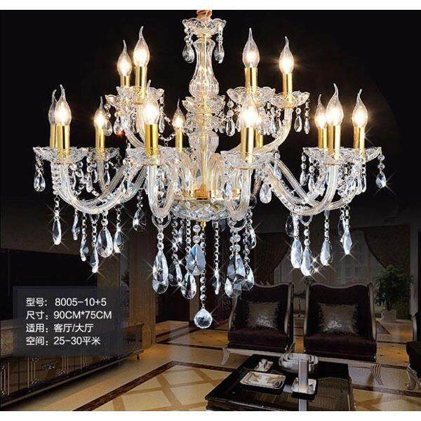 led欧式蜡烛水晶吊灯客厅灯餐厅卧室灯饰美式简欧楼吸顶灯壁灯
