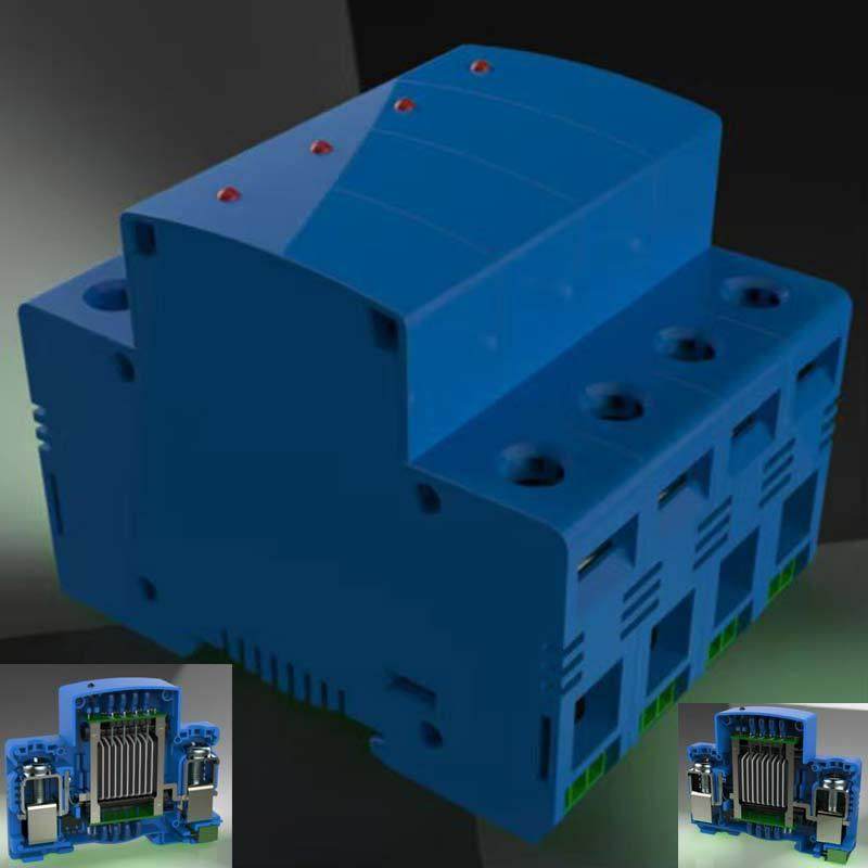 浪涌保护器T1级10-350-25KA宽18mm*4带遥信指示灯共40个石墨间隙