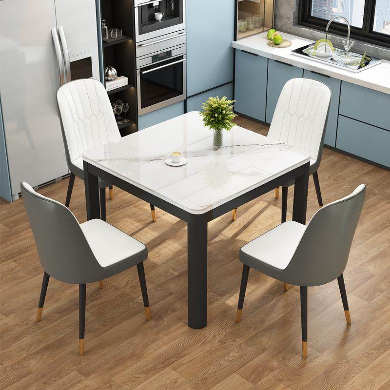 岩板餐桌椅组合家用小户型餐桌轻奢现代简约正方形洽谈商务接待桌,住宅家具,岩板餐桌,淘宝优惠券,粉丝福利购,淘宝优惠卷