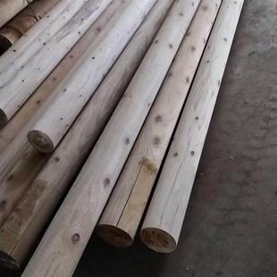 立柱圆柱檩条房梁防腐碳化杉木寺庙凉亭柱古建横梁定制实木圆木