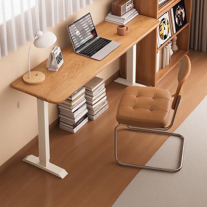 实木电动升降桌智能电脑桌可调节手摇书桌家用学习桌可定制抽屉