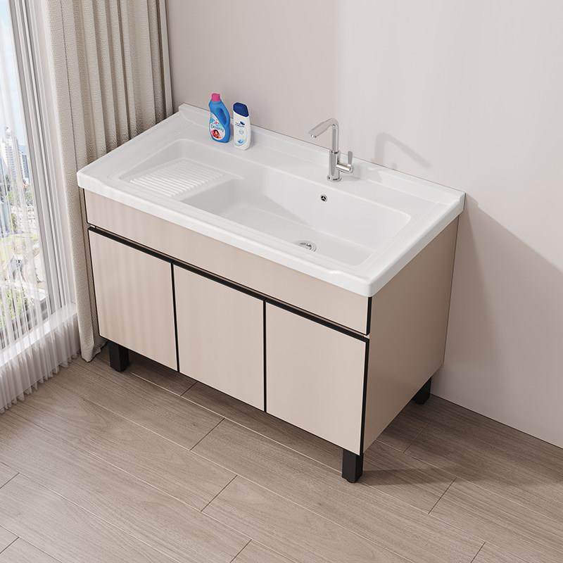 阳台洗衣池家用带搓板室外庭院洗衣台盆人造石英石一体成型洗衣槽