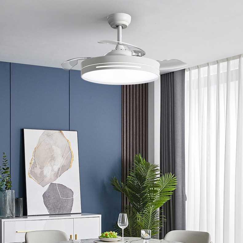隐形风扇灯轻奢吊扇灯家用一体现代简约卧室客厅餐厅电风扇吊灯具