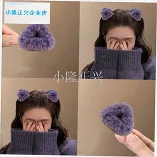 耳发夹羊毛可爱的公主头夹侧刘B海破碎的发夹头饰甜美的小抓夹-