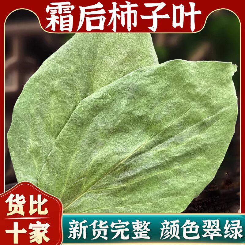 深山野生干柿子叶茶正品中药材粉膏降新鲜血霜打过的功效与作用压