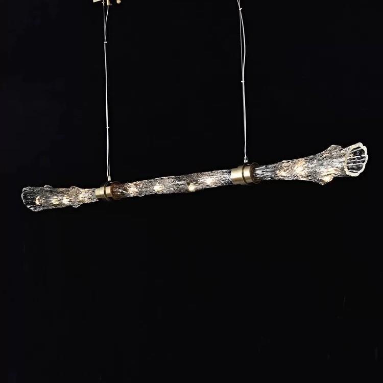 吧台餐桌灯现代轻奢吸顶灯简约led高档K9水晶餐厅一字灯长条吊灯