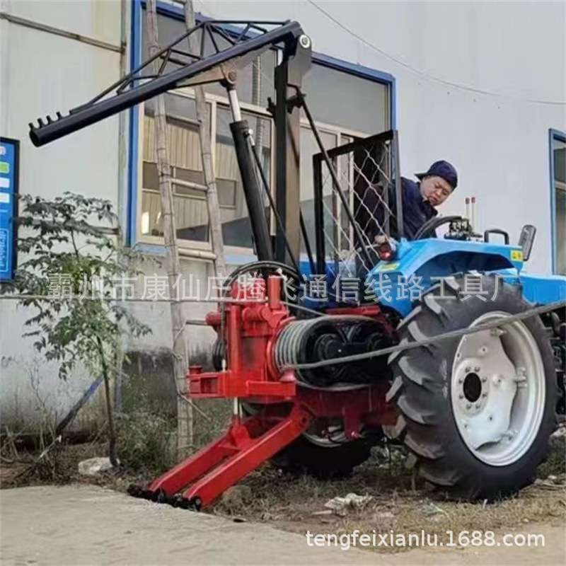 拖拉机绞磨机 四轮后边加装紧线牵引机 轮式柴油绞磨