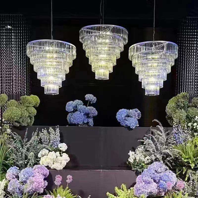 Z新款亚克力水晶冰条吊灯婚庆酒店宴会厅吊顶挂件舞台布置创意灯L