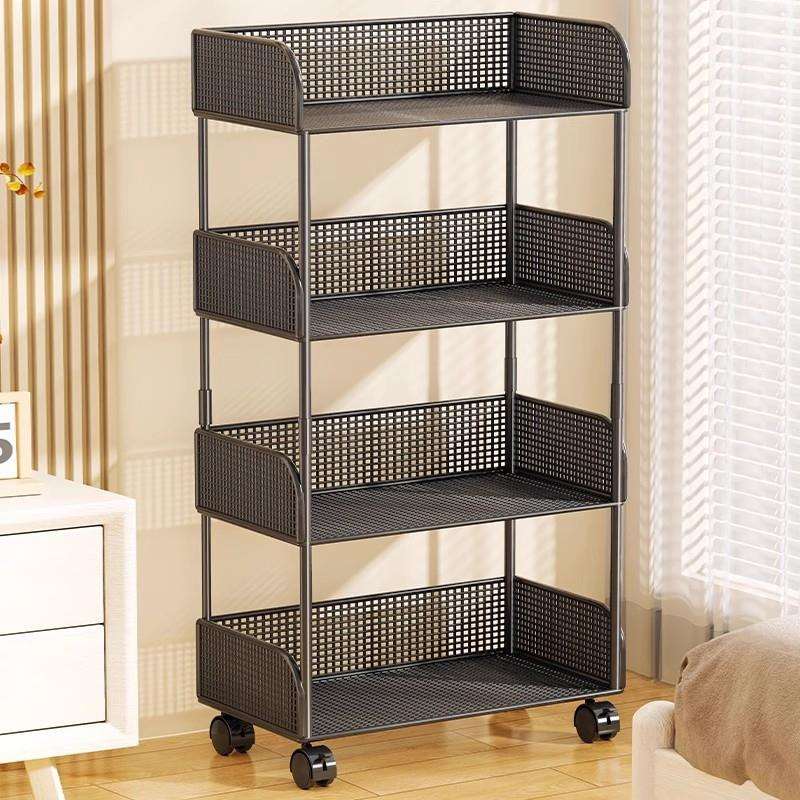 书架置物架落地带轮可移动小推车办公桌旁多层文件收纳柜卧室书柜