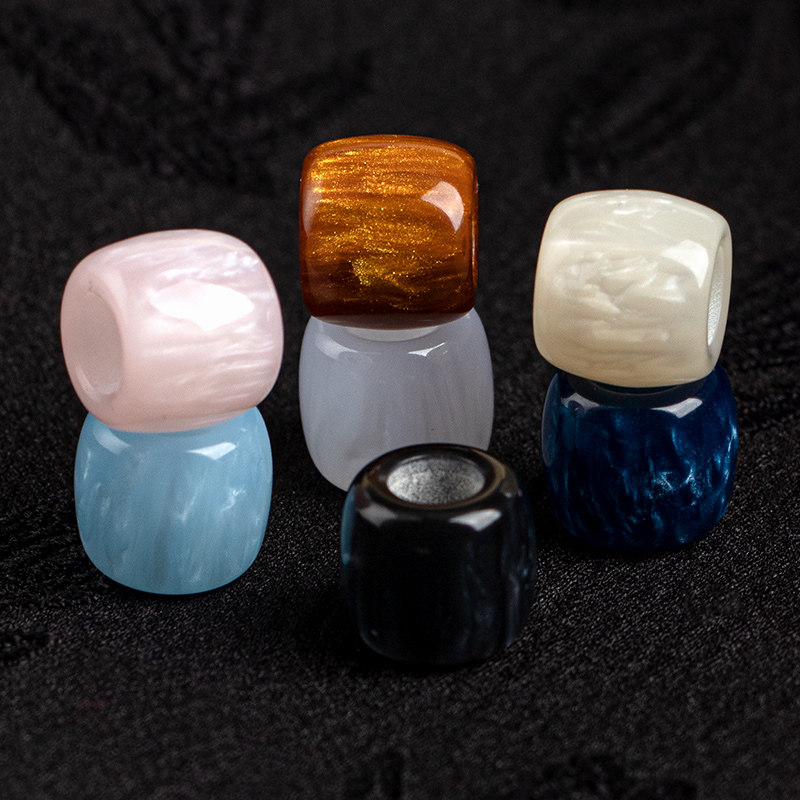 树脂大孔散珠子diy手链连衣裙泳衣配件辅料复古衬衫桶珠装饰纽扣