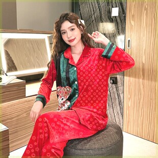 长H袖 新品 2023年新款 金丝绒睡衣女春秋季 可爱卡通秋冬家居服套装