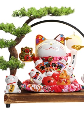 极速招财猫摆件开业生意兴隆y大号自动摇手前台家居客厅装饰发财