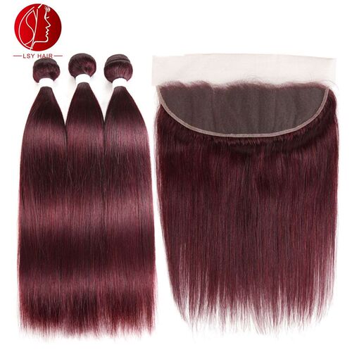 极速color human hair 99J#straight haiHr real wig hair curtai