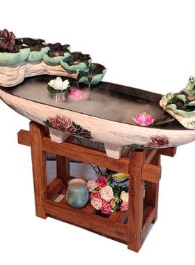 极速大型假山流i水喷泉摆件客厅风水轮鱼缸创意加湿器开业招财落