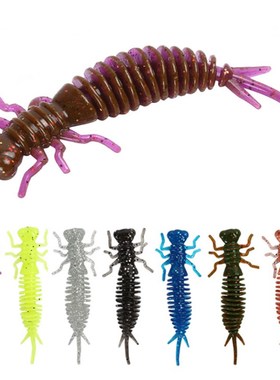 极速10pcs/lot Worm Larva Soft Lures 5.5Jcm/7.5cm/10cm Artifi