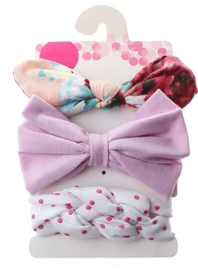 极速3 Pcs/Set Flloral Bows Ba Headband Dot Bowknot Haarband