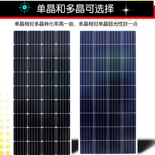 新品太阳能板12v单晶多50w100w200w3G00w350w充电板24v发电板光伏