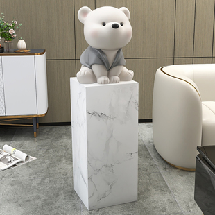 极速大型熊落地摆件家居饰品客厅雕塑大理L石轻奢档样板间开业礼