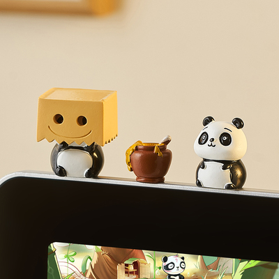 极速办公室女生工位电q脑上屏幕边缘解压装饰桌面趴趴小摆件饰品