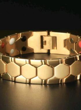 极速手欧美时尚h间金双UEZFA_16排磁石石可卸手錬男士霸气粗款个