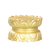 极速实木圆形观音菩萨底座v家用佛像财神供奉神像金色莲花摆件底