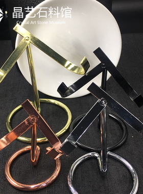 极速水晶c爱心原石矿标心形水晶簇矿石化石标本收纳展示金属底座