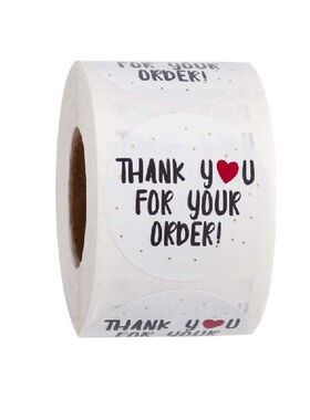 极速500pcse/roll Round Thank You for Your Order Heart Sticke