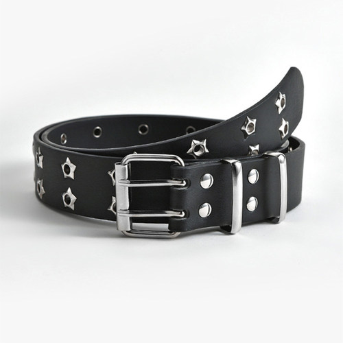 极速New Star Eye Rivet Beltw Goth Style Double Pin Buckle Fo