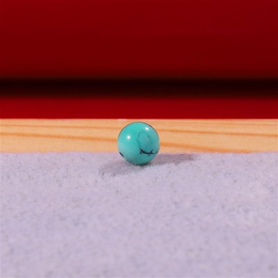 原矿绿松石圆珠单珠6.4mm 高瓷高蓝单颗湖北松石单珠散珠 199号
