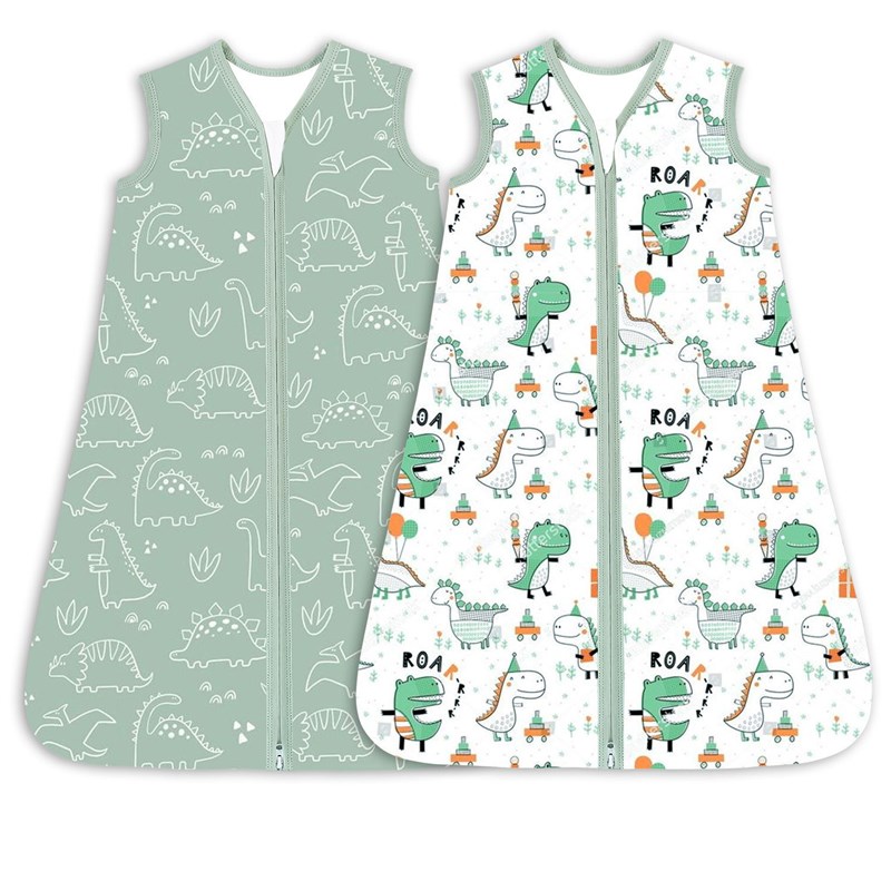 儿童背心睡袋宝宝无袖A类纯棉空调服四季通用一体防踢被家居服