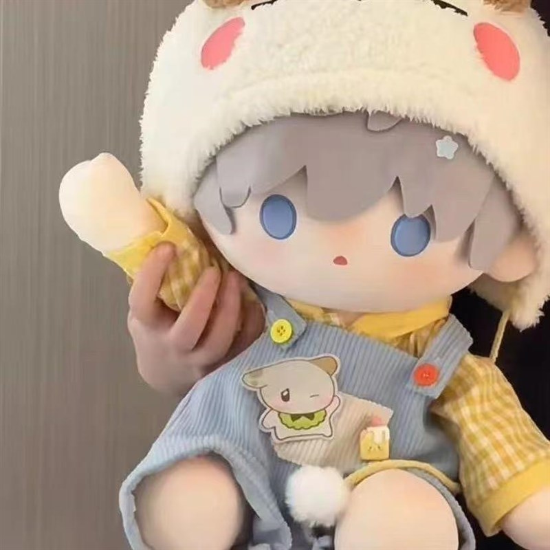 40cm厘米娃衣坐姿背带裤棉花娃娃套装无属性一番可爱玩偶公仔衣服