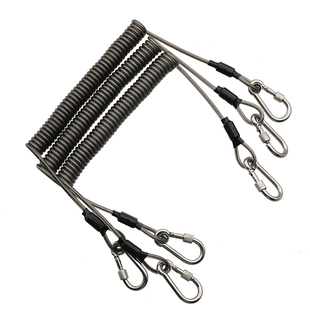 强力不锈钢丝弹j力失手绳防丢伸缩海钓船钓船桨加粗钢丝钓鱼弹簧