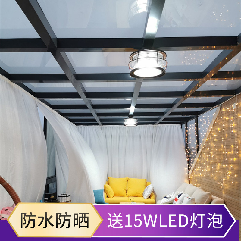 玻璃阳光房专用吸顶灯户外超亮灯饰室外雨棚led照明吊灯庭院灯具
