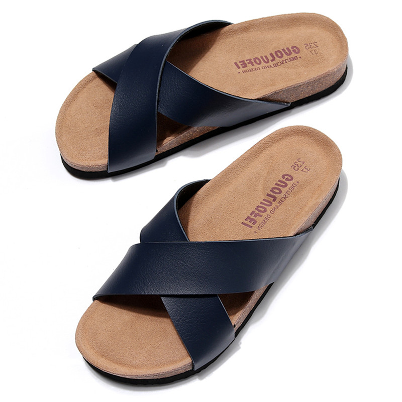 男士软木拖鞋男夏时尚外穿凉拖鞋大码防滑情侣沙滩鞋休闲平底拖女