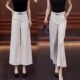 子女2025春秋新款 白色高腰宽松甩裤 小个子休闲西装 九分阔腿裤 女裤